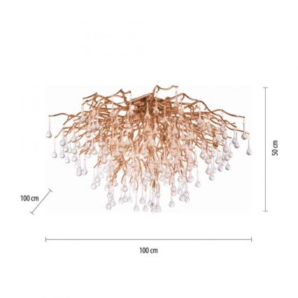 Paul Neuhaus 8092-11 - Ytmonterad ljuskrona ICICLE 14xG9/40W/230V diameter 100 cm mässing