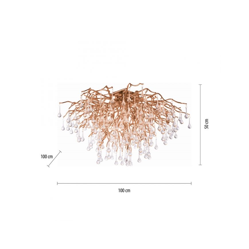 Paul Neuhaus 8092-11 - Ytmonterad ljuskrona ICICLE 14xG9/40W/230V diameter 100 cm mässing