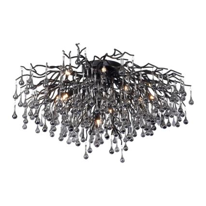 Paul Neuhaus 8092-18 - ICICLE ytmonterad ljuskrona, 14xG9/40W/230V, Ø 100 cm, svart
