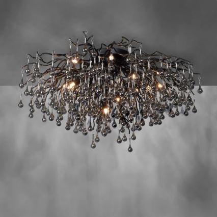 Paul Neuhaus 8092-18 - ICICLE ytmonterad ljuskrona, 14xG9/40W/230V, Ø 100 cm, svart