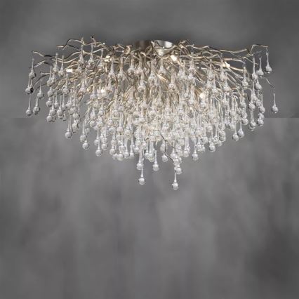 Paul Neuhaus 8092-55 - Ytmonterad taklampa ICICLE 14xG9/40W/230V Ø 100 cm blank krom