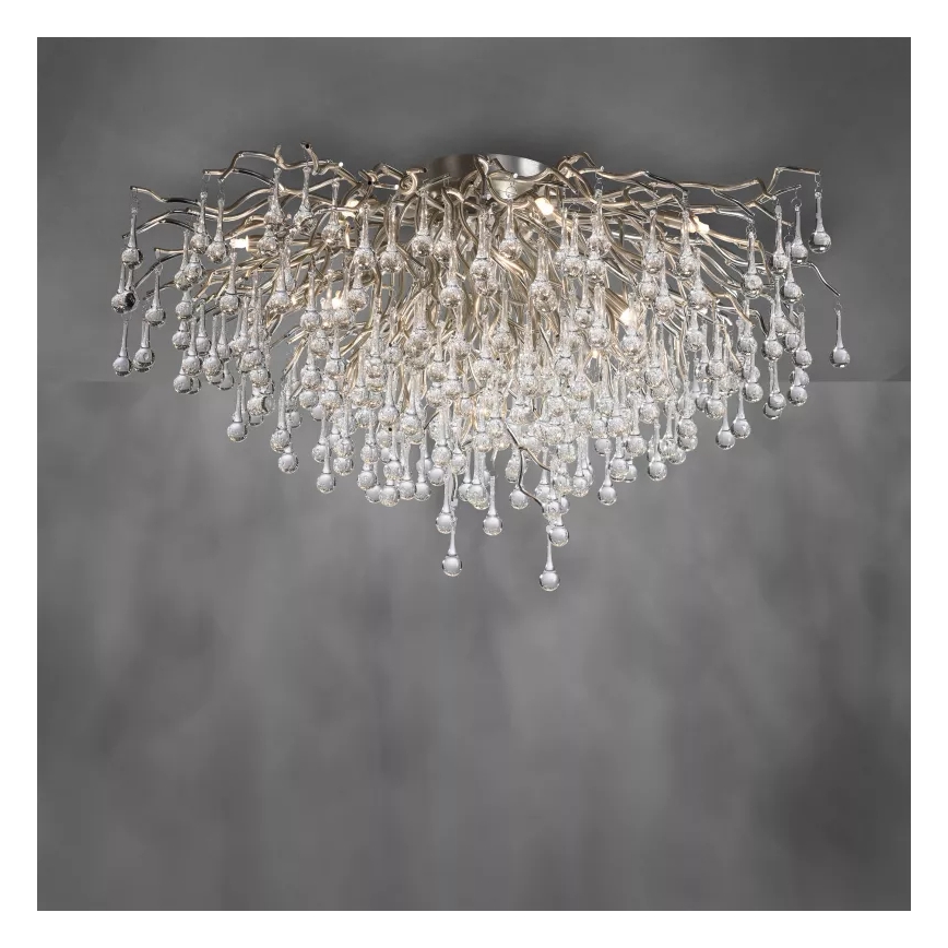 Paul Neuhaus 8092-55 - Ytmonterad taklampa ICICLE 14xG9/40W/230V Ø 100 cm blank krom