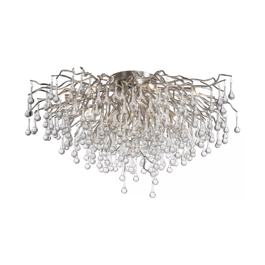 Paul Neuhaus 8092-55 - Ytmonterad taklampa ICICLE 14xG9/40W/230V Ø 100 cm blank krom