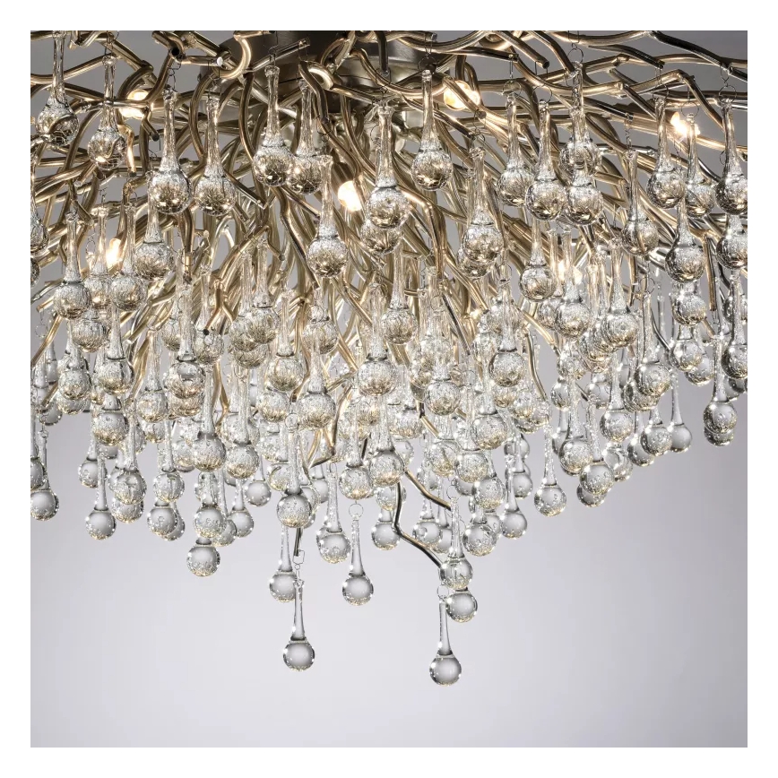 Paul Neuhaus 8092-55 - Ytmonterad taklampa ICICLE 14xG9/40W/230V Ø 100 cm blank krom