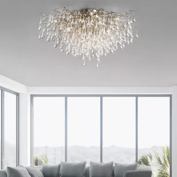 Paul Neuhaus 8092-55 - Ytmonterad taklampa ICICLE 14xG9/40W/230V Ø 100 cm blank krom