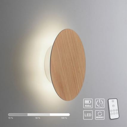 Paul Neuhaus 8152-79 - LED ljusreglerad vägglampa PUNTUA LED/1W/3,7V 2200 mAh + fjärrkontroll