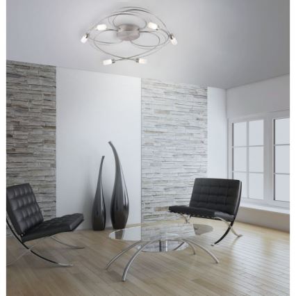 Paul Neuhaus 8250-55 - LED ljusreglerad fastsatt Ljuskrona  NELIA 6xLED/3W/230V