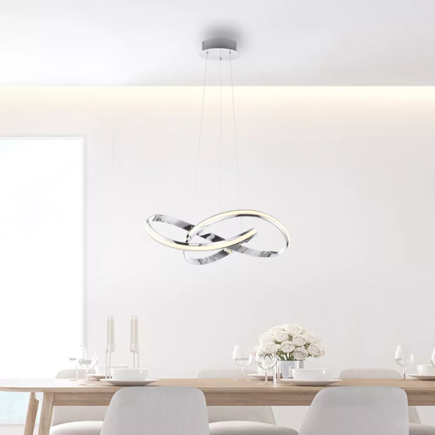 Paul Neuhaus 8291-17 - LED ljusreglerad ljuskrona på textilsladd MELINDA LED/30W/230V