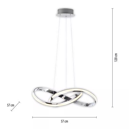 Paul Neuhaus 8291-17 - LED ljusreglerad ljuskrona på textilsladd MELINDA LED/30W/230V