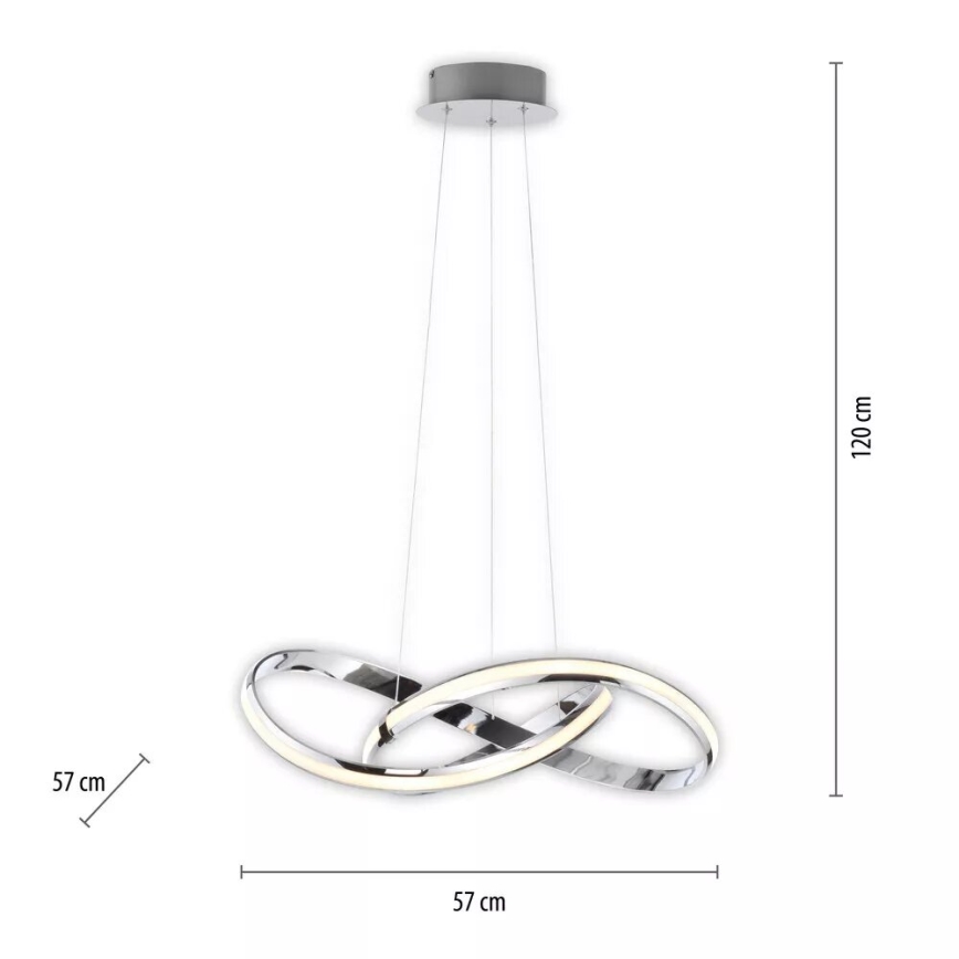 Paul Neuhaus 8291-17 - LED ljusreglerad ljuskrona på textilsladd MELINDA LED/30W/230V