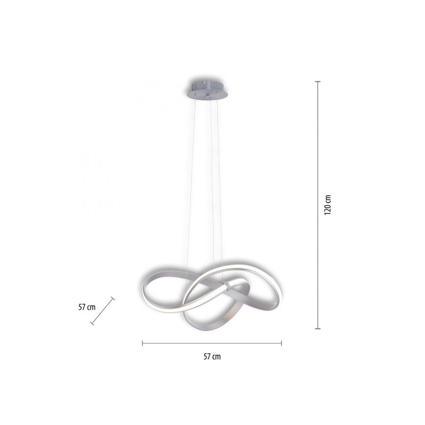 Paul Neuhaus 8291-55 - LED ljusreglerad ljuskrona på textilsladd MELINDA LED/30W/230V