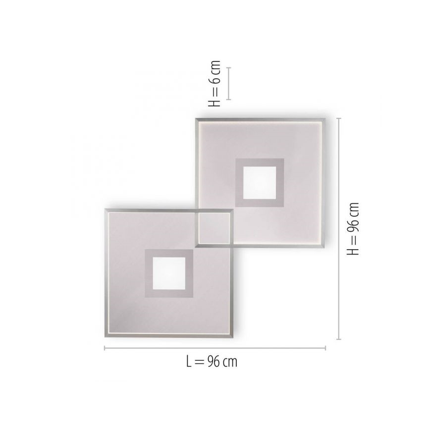Paul Neuhaus 8378-55 - LED Dimbar taklampa AMARA LED/45W/230V skinande krom + fjärrkontroll