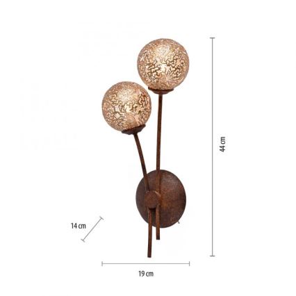 Paul Neuhaus 9032-48 - Vägglampa GRETA 2xG9/40W/230V