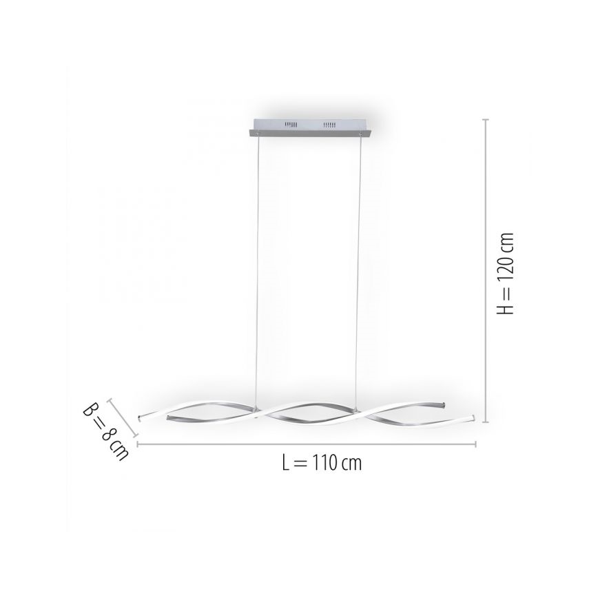 Paul Neuhaus 9142-55 - LED ljusreglerad Ljuskrona med upphängningsrem  POLINA 2xLED/10,2W/230V