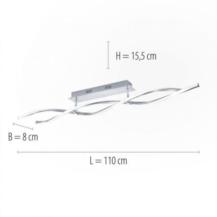 Paul Neuhaus 9143-55 - LED ljusreglerad fastsatt Ljuskrona  POLINA 2xLED/10,2W/230V