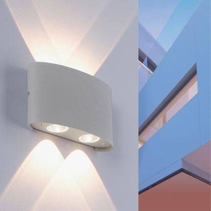 Paul Neuhaus 9487-21 - Utomhus LED vägglampa  CARLO 4xLED/0,8W/230V IP54