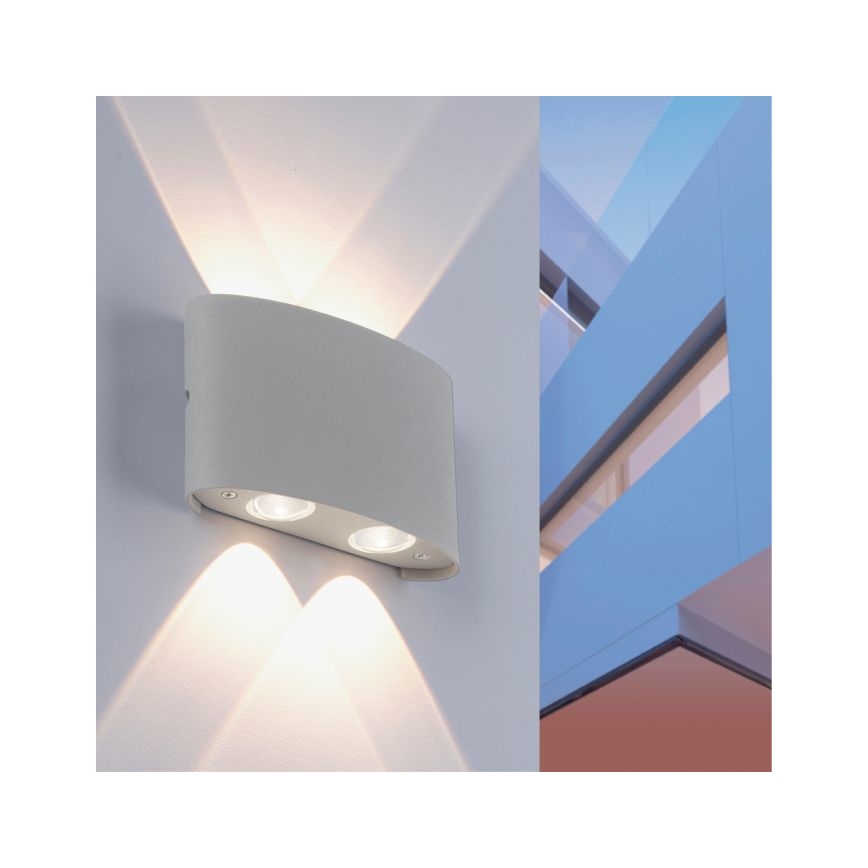 Paul Neuhaus 9487-21 - Utomhus LED vägglampa  CARLO 4xLED/0,8W/230V IP54