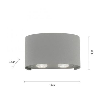 Paul Neuhaus 9487-21 - Utomhus LED vägglampa  CARLO 4xLED/0,8W/230V IP54