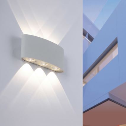 Paul Neuhaus 9488-21 - Utomhus LED vägglampa  CARLO 6xLED/0,8W/230V IP54