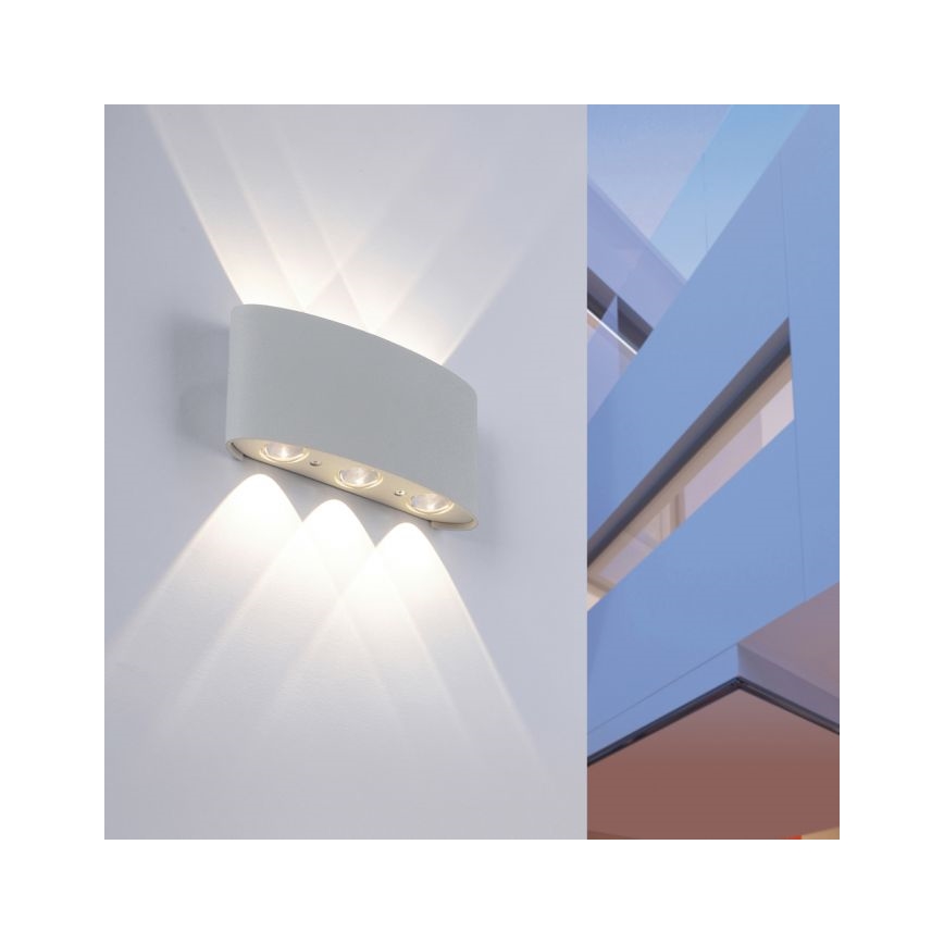 Paul Neuhaus 9488-21 - Utomhus LED vägglampa  CARLO 6xLED/0,8W/230V IP54