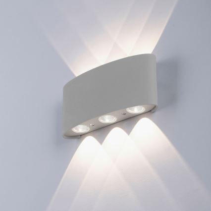 Paul Neuhaus 9488-21 - Utomhus LED vägglampa  CARLO 6xLED/0,8W/230V IP54
