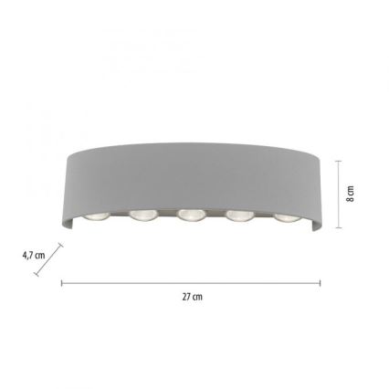Paul Neuhaus 9489-21 - Utomhus LED vägglampa  CARLO 10xLED/0,8W/230V IP54
