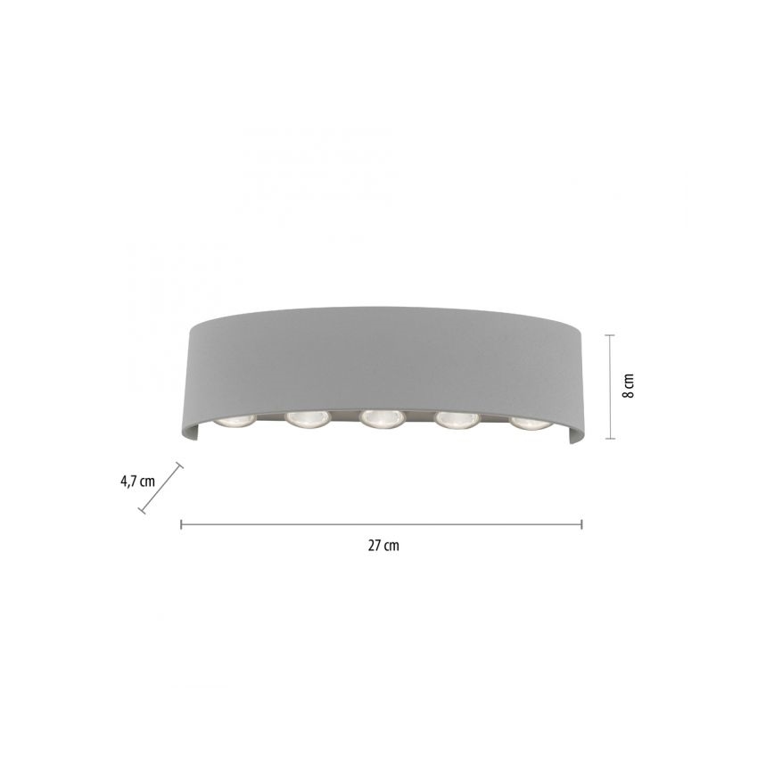 Paul Neuhaus 9489-21 - Utomhus LED vägglampa  CARLO 10xLED/0,8W/230V IP54