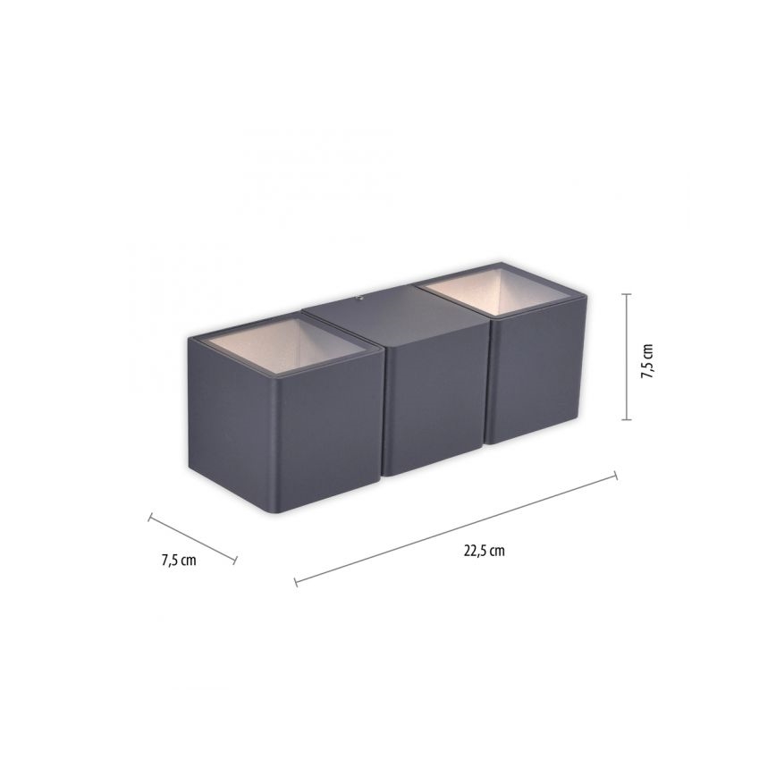 Paul Neuhaus 9658-13 - Utomhus LED vägglampa  MARCEL 2xLED/4W/230V IP54
