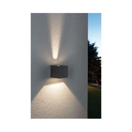 Paulmann 18000 - 2xLED/3W IP65 Utomhus Väggbelysning CYBO 230V grå
