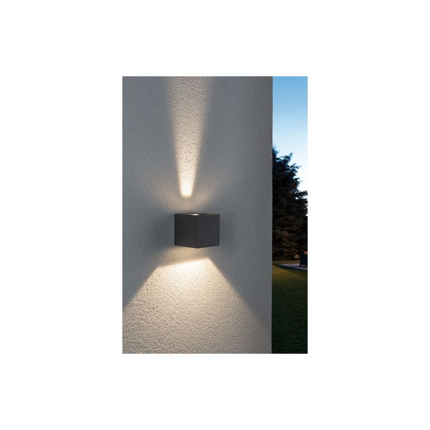 Paulmann 18000 - 2xLED/3W IP65 Utomhus Väggbelysning CYBO 230V grå