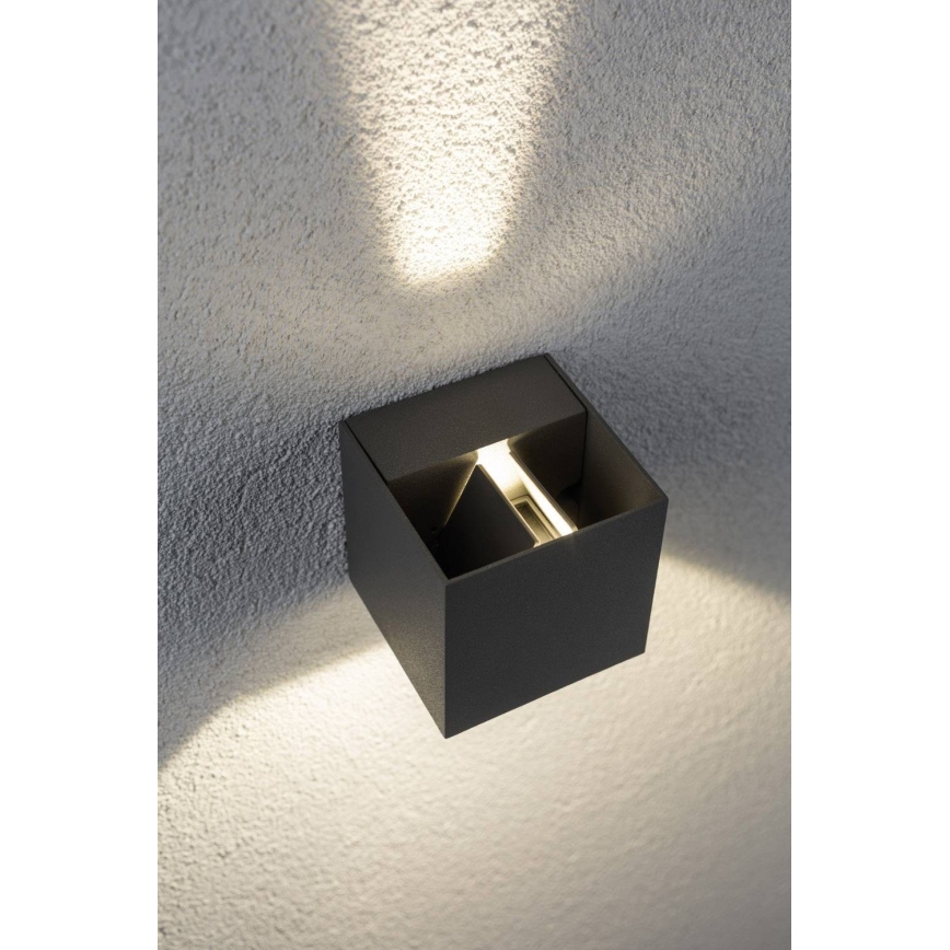 Paulmann 18000 - 2xLED/3W IP65 Utomhus Väggbelysning CYBO 230V grå