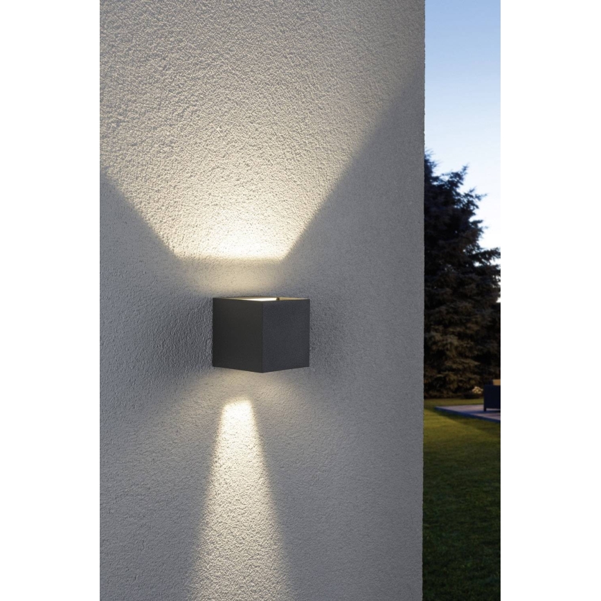 Paulmann 18000 - 2xLED/3W IP65 Utomhus Väggbelysning CYBO 230V grå
