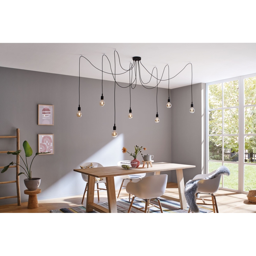 Paulmann 50390 - Ljuskrona med textilsladd NEORDIC 7xE27/20W/230V spindel