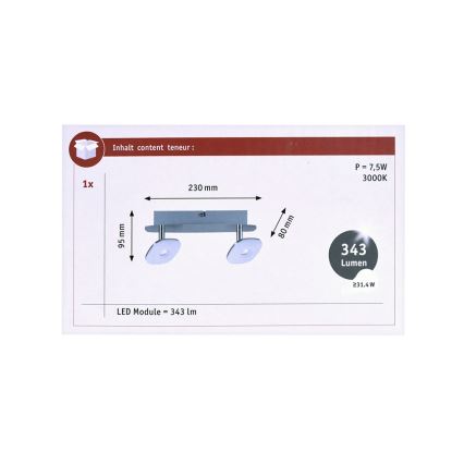 Paulmann 66651 - LED Spotlight SQUARELENS 2xLED/3,2W/230V