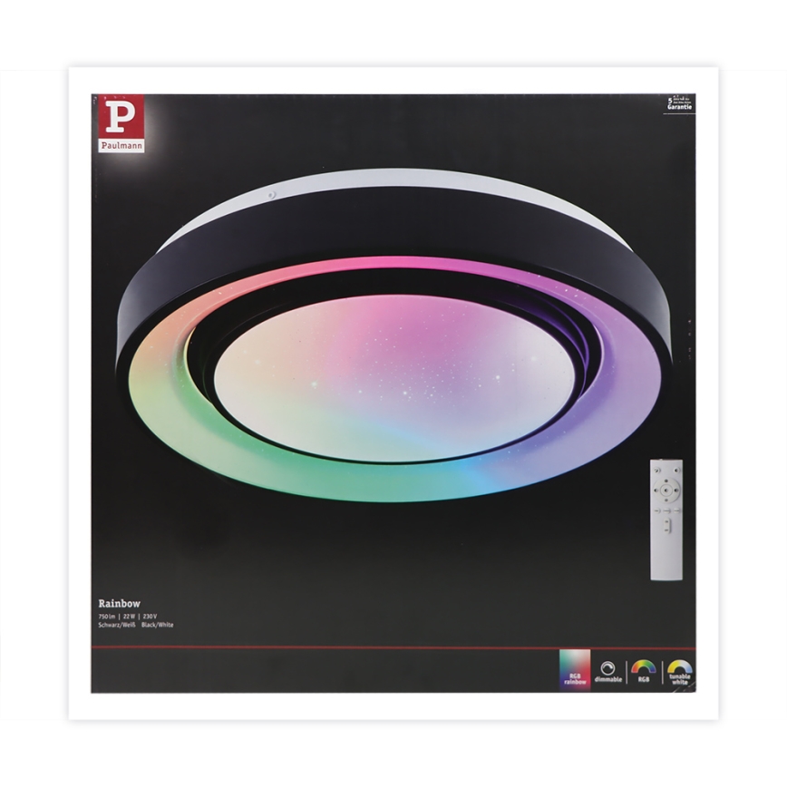 Paulmann 70544 - LED RGBW/22W Dimbar taklampa RAINBOW 230V 3000-6500K + fjärrkontroll