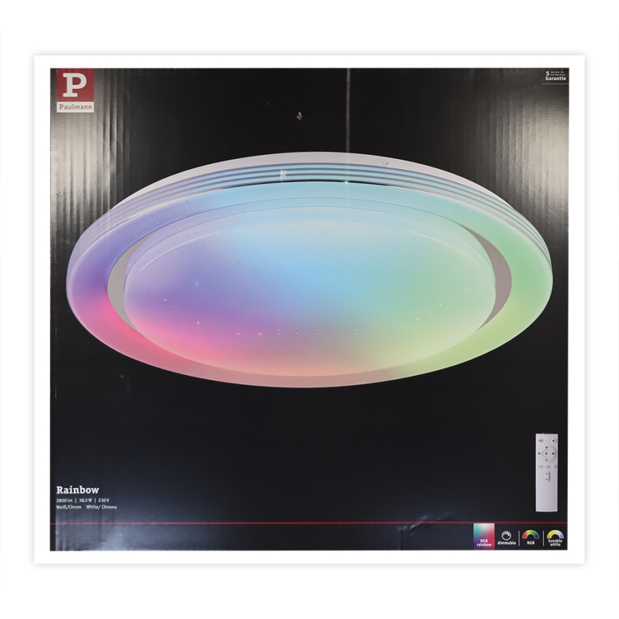 Paulmann 70547 - LED RGBW/38,5W Dimbar taklampa RAINBOW 230V 3000-6500K + fjärrkontroll