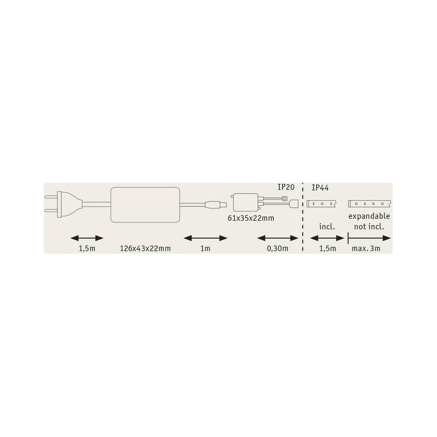Paulmann 70623 - LED/10W IP44 Ljusreglerad badrum list MAXLED 1,5 m 2700-6500K 230V + fjärrkontroll