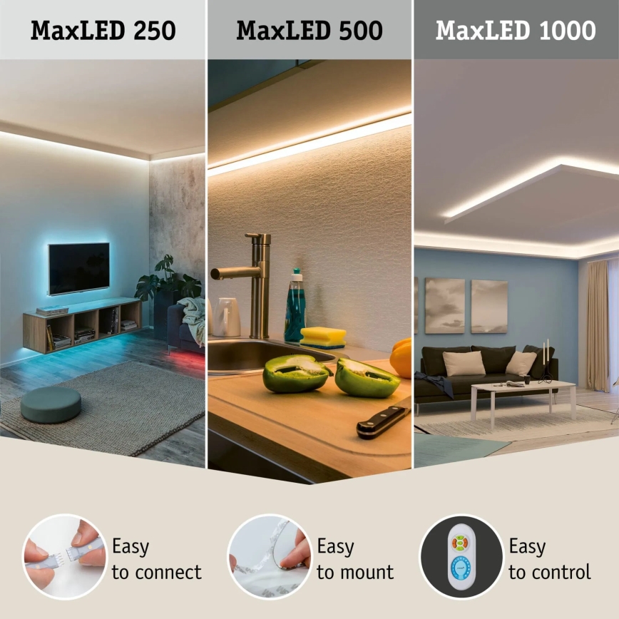 Paulmann 70627 - LED RGB/18W IP44 Dimbar badrumremsa MAXLED 1,5 m 230V + fjärrkontroll