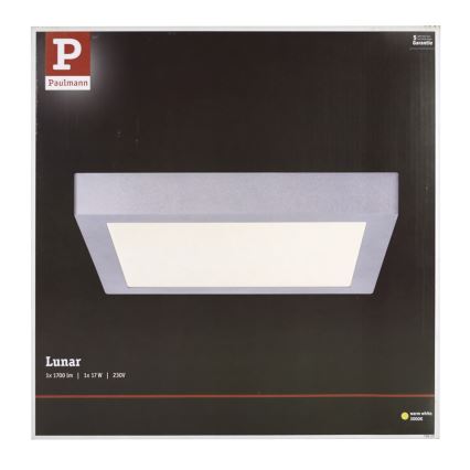 Paulmann 70650 - LED/17W Taklampa LUNAR 230V 30x30 cm matt krom