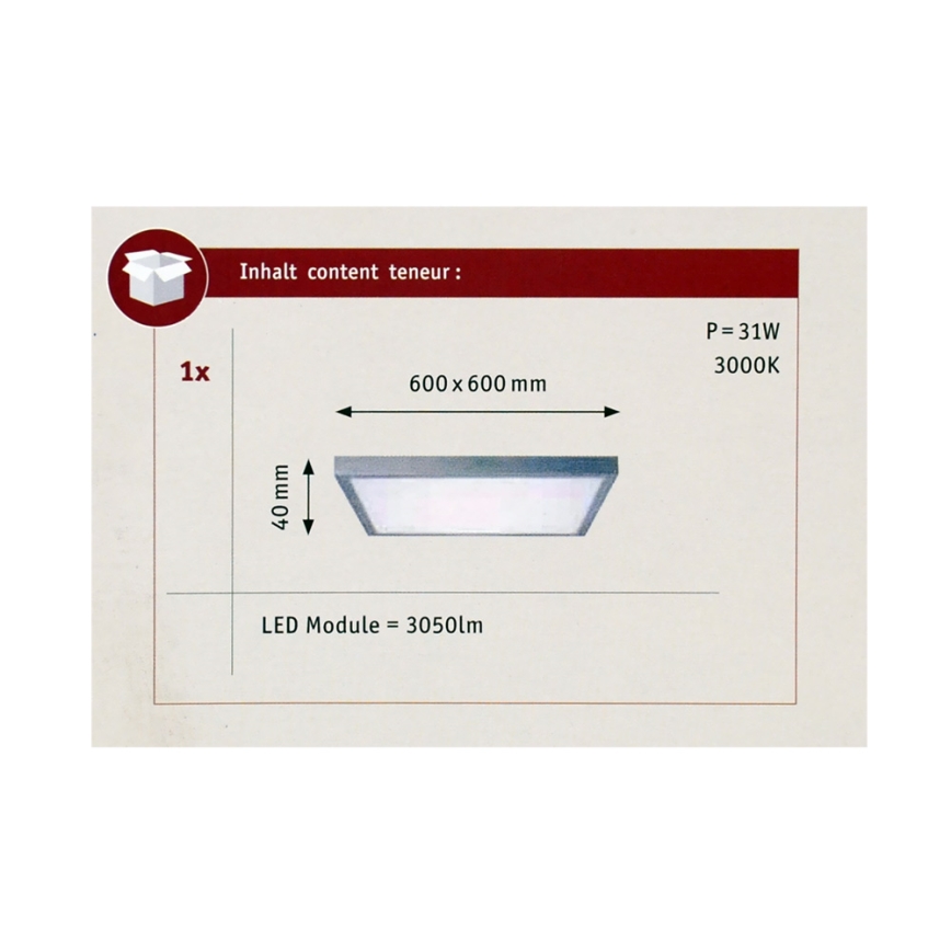 Paulmann 70652 - LED/30W Takbelysning LUNAR 230V