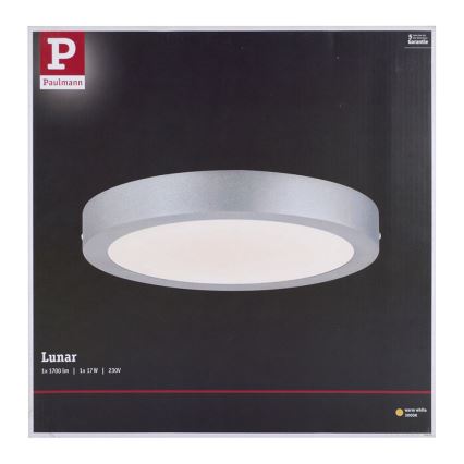 Paulmann 70655 - LED/17W Taklampa LUNAR 230V diameter 30 cm matt krom