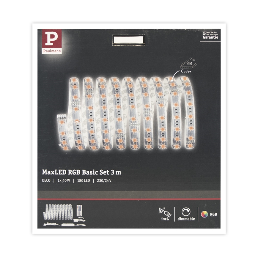 Paulmann 70673 - LED RGB/40W Dimbar slinga MAXLED 3m 230V + fjärrkontroll