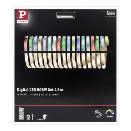 Paulmann 70697 - LED RGBW/10,5W Ljusreglerad list DIGITAL 4,8m 230V + fjärrkontroll