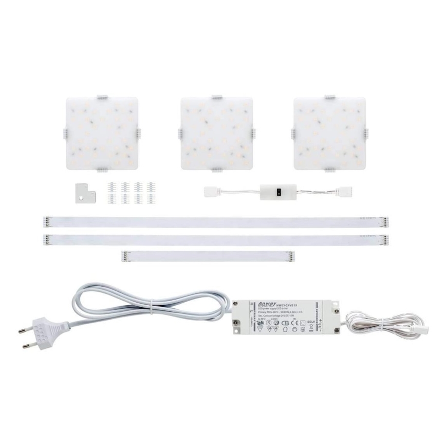 Paulmann 70710 - KIT 3xLED/3,3W Möbelbelysning med en sensor SOFTPAD 230V 2700K