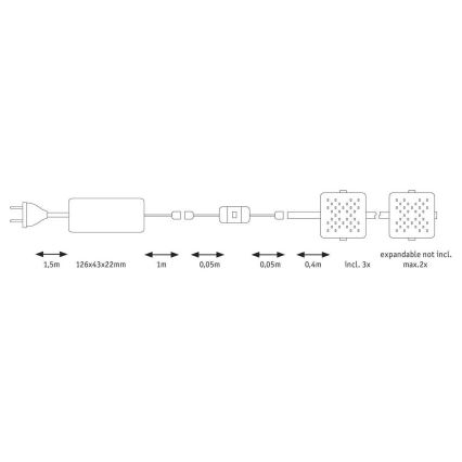 Paulmann 70710 - KIT 3xLED/3,3W Möbelbelysning med en sensor SOFTPAD 230V 2700K