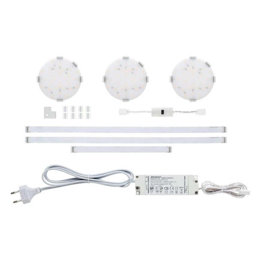 Paulmann 70711 - KIT 3xLED/2,8W Möbelbelysning med en sensor SOFTPAD 230V 2700K