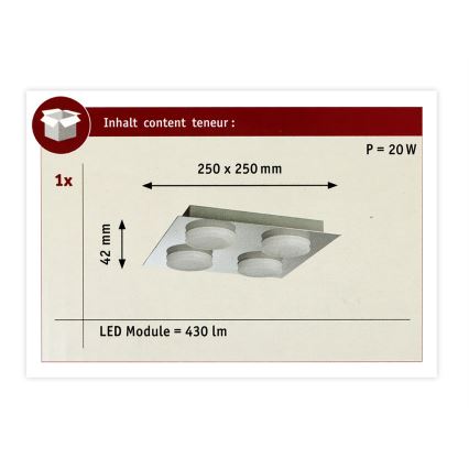 Paulmann 70875 - 4xLED/5W IP23 badrumstakbelysning  DORADUS 230V