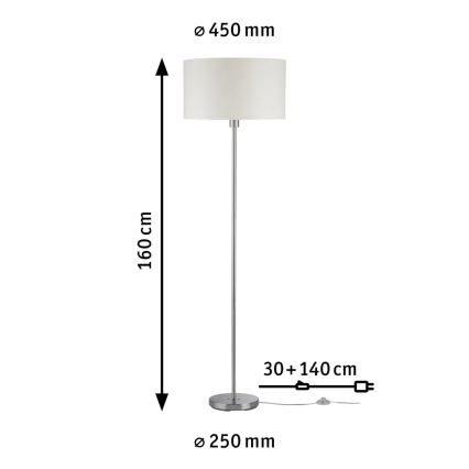 Paulmann 70922 - 1xE27/60W Golvlampa TESSA 230V