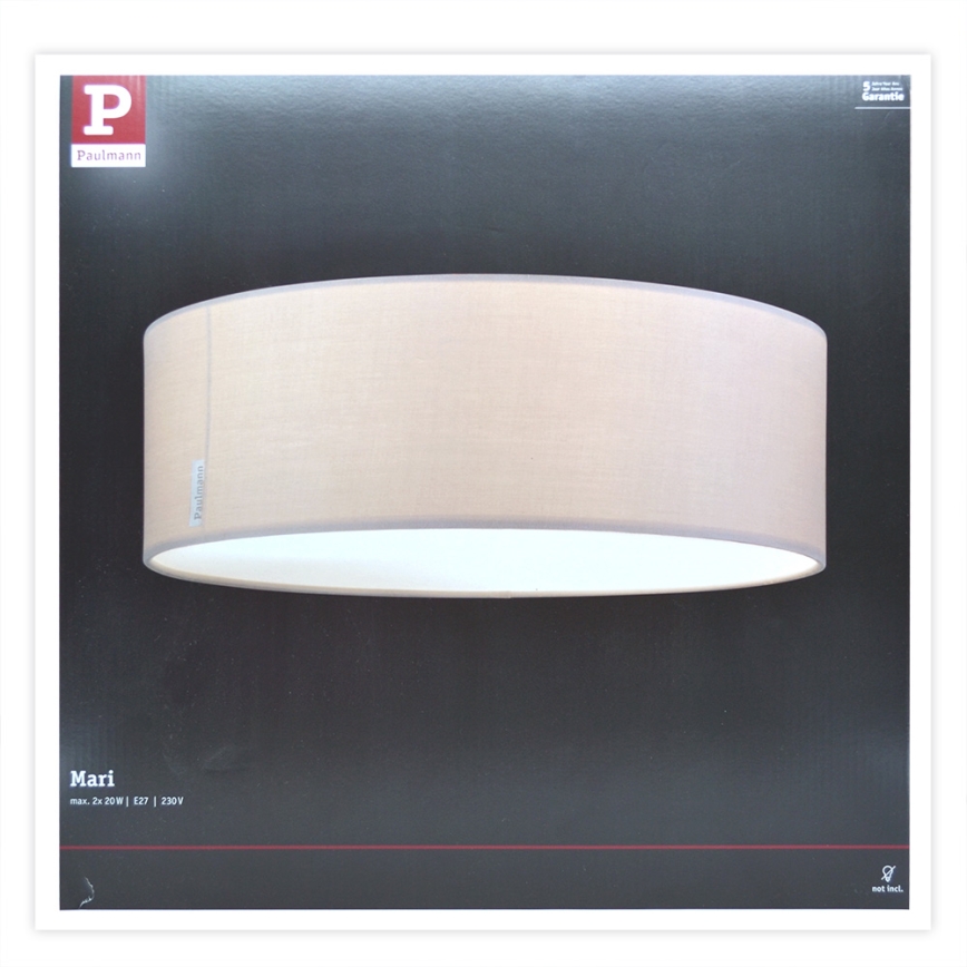 Paulmann 70952 - 2xE27/20W Takbelysning MARI 230V beige
