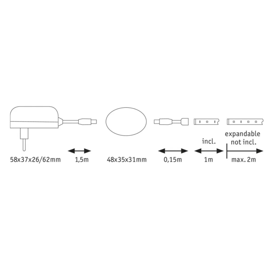 Paulmann 70955 - LED/3W Strip med sensor 1m YOURLED 230V
